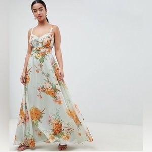 Green floral dress